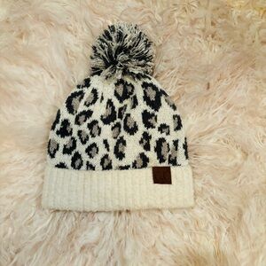Home / Beanie / Leopard Boucle Knit POM CC Beanie
